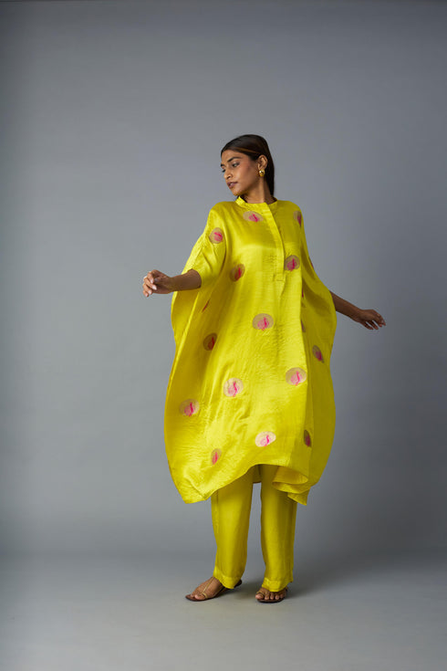 MOR KAFTAN SET YELLOW ( SET OF TWO )