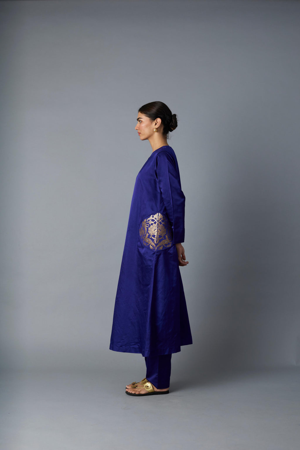 GEET SILK KURTA SET ROYAL BLUE (SET OF TWO )