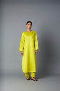 GEET SILK KURTA SET YELLOW (SET OF TWO )