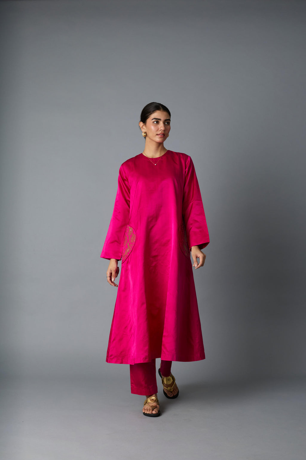 GEET SILK KURTA SET PINK (SET OF TWO)