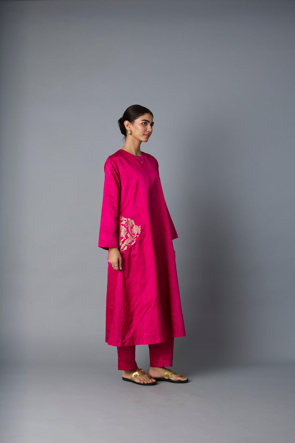 GEET SILK KURTA SET PINK (SET OF TWO)