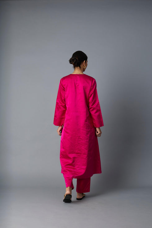 GEET SILK KURTA SET PINK (SET OF TWO)