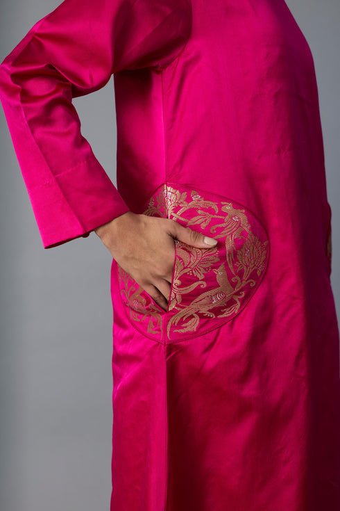 GEET SILK KURTA SET PINK (SET OF TWO)