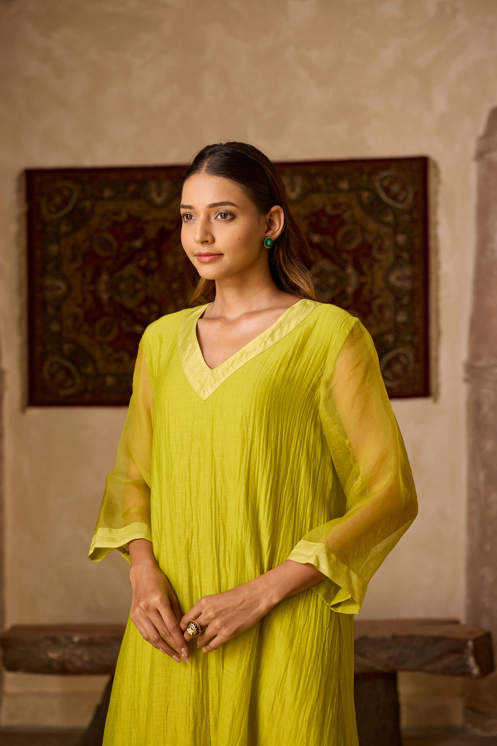 GUL KAFTAN LIME GREEN