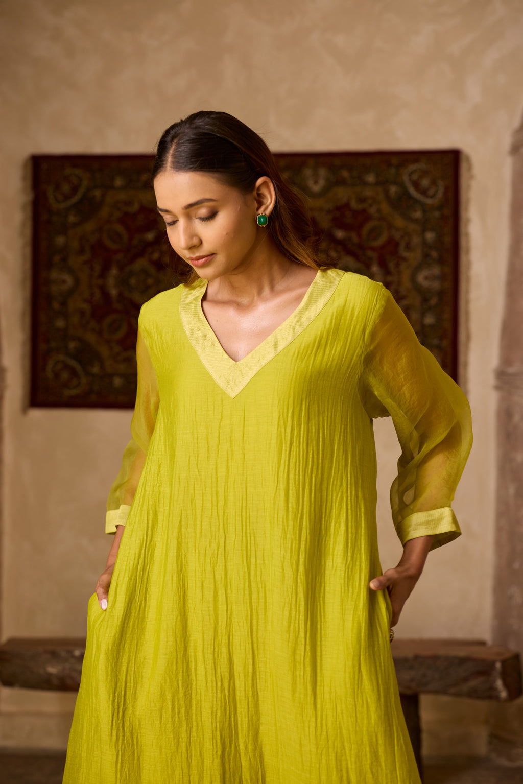 GUL KAFTAN LIME GREEN