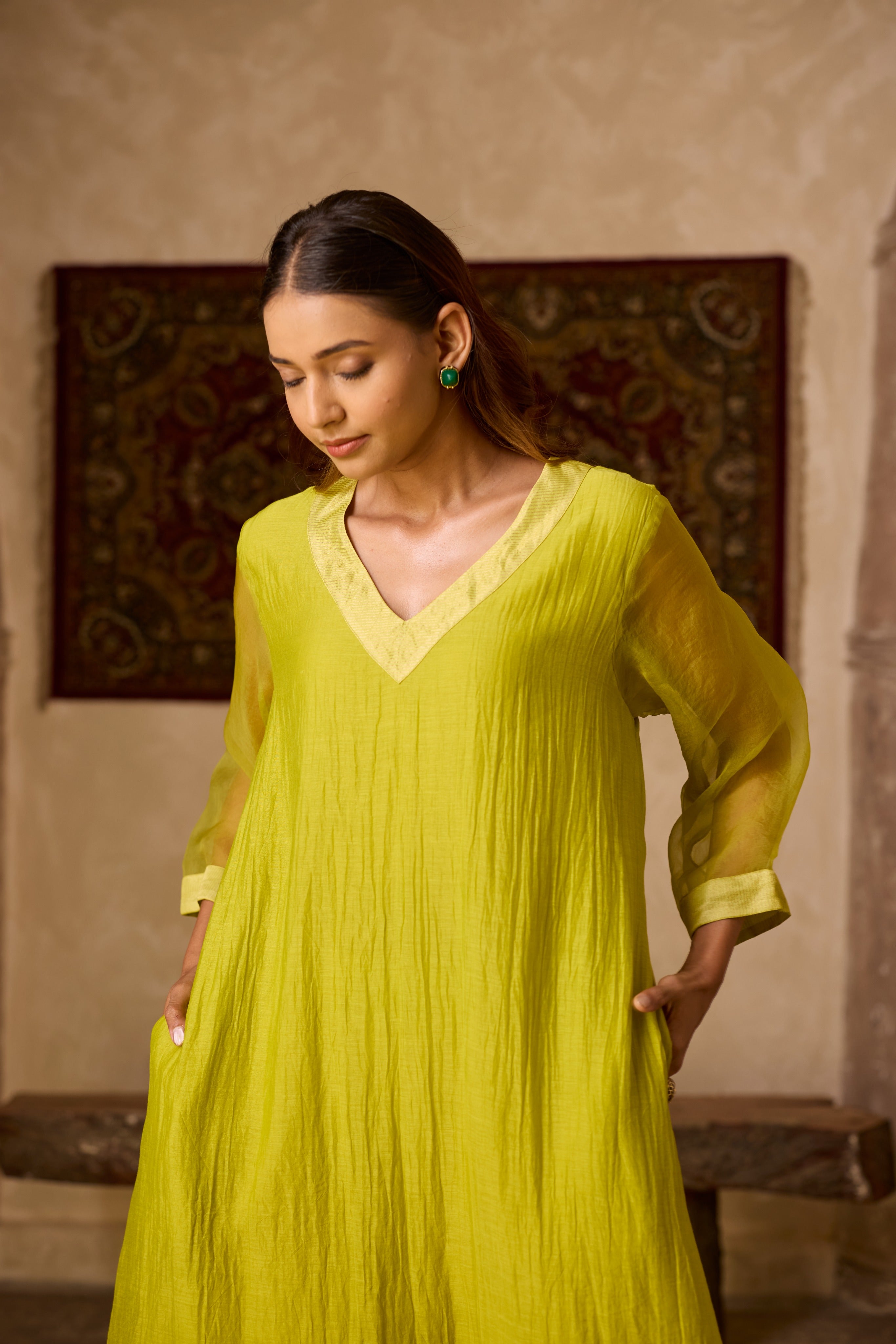 GUL KAFTAN LIME GREEN