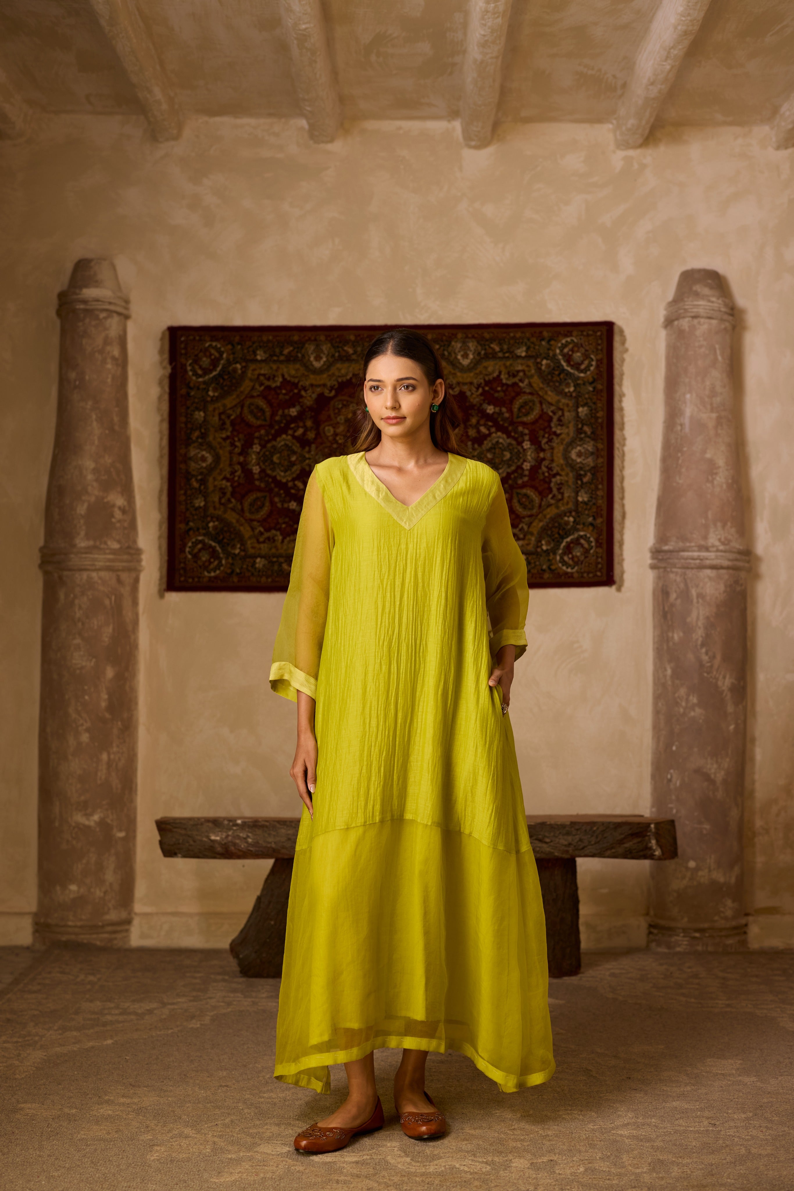 GUL KAFTAN LIME GREEN