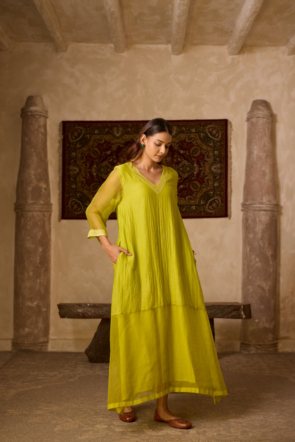 GUL KAFTAN LIME GREEN