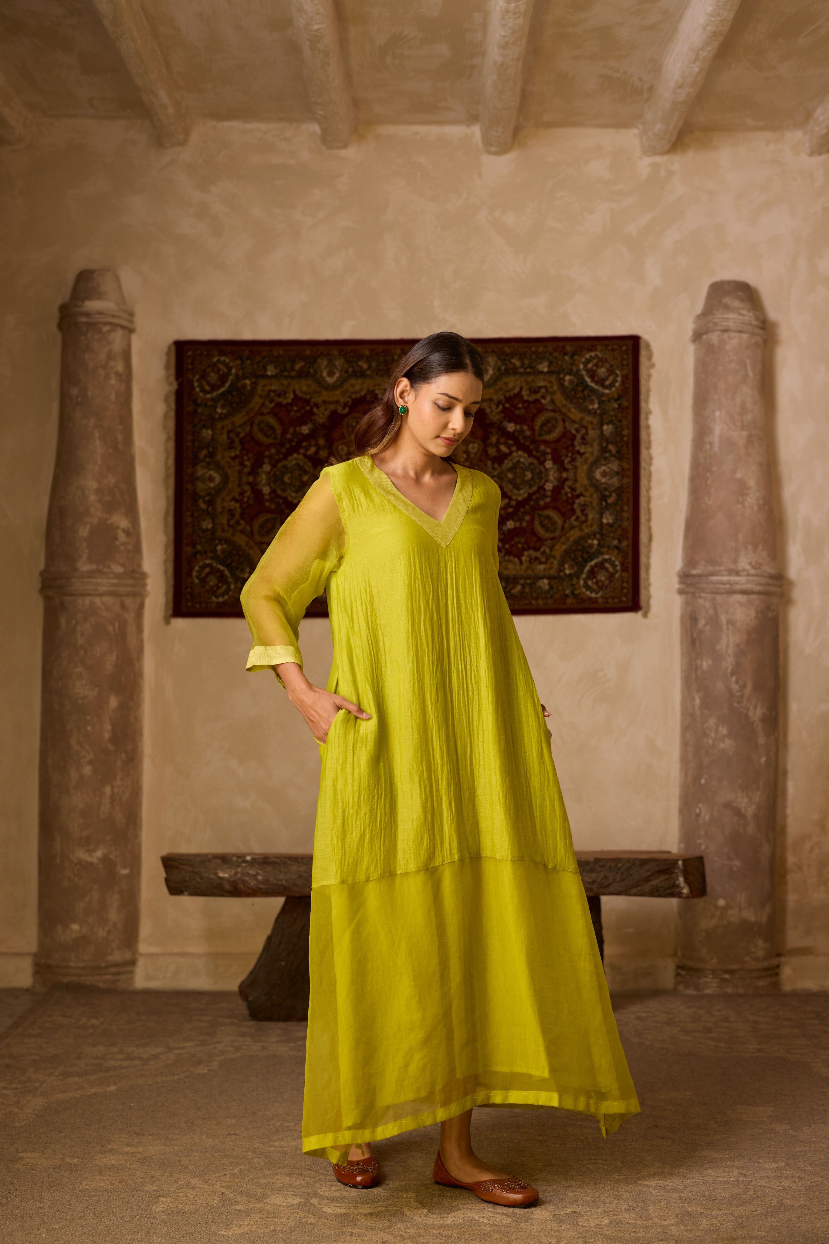 GUL KAFTAN LIME GREEN