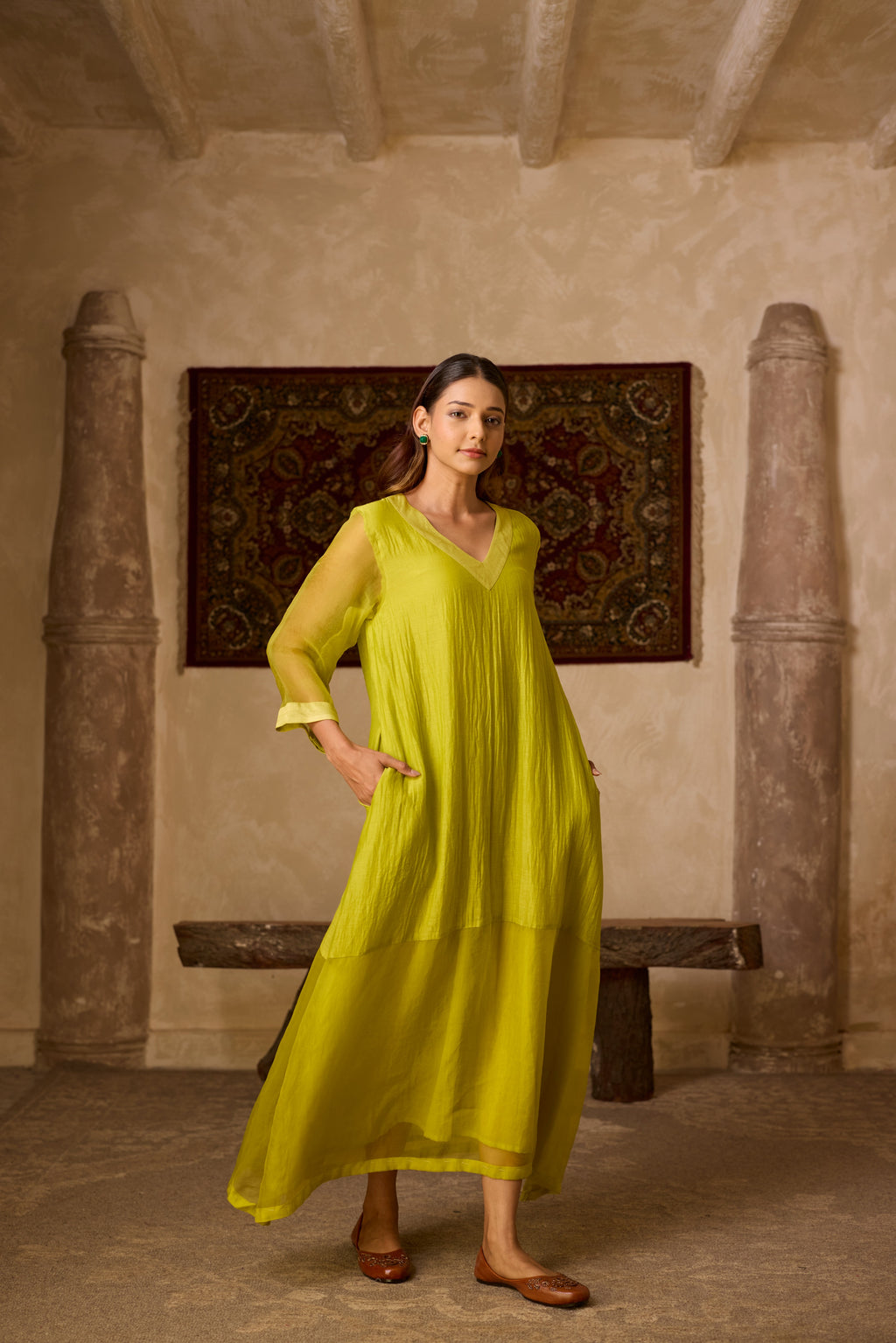 GUL KAFTAN LIME GREEN