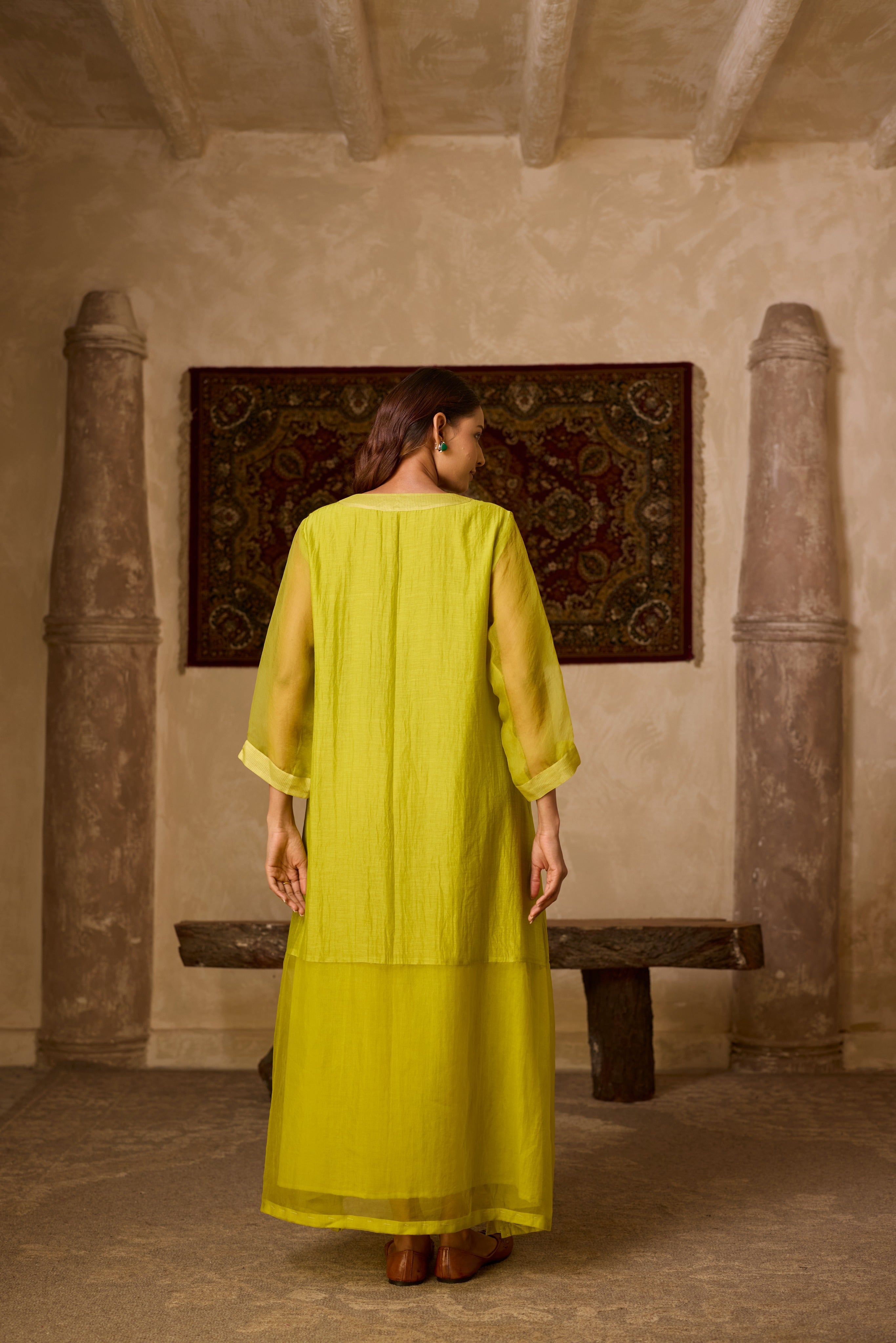 GUL KAFTAN LIME GREEN