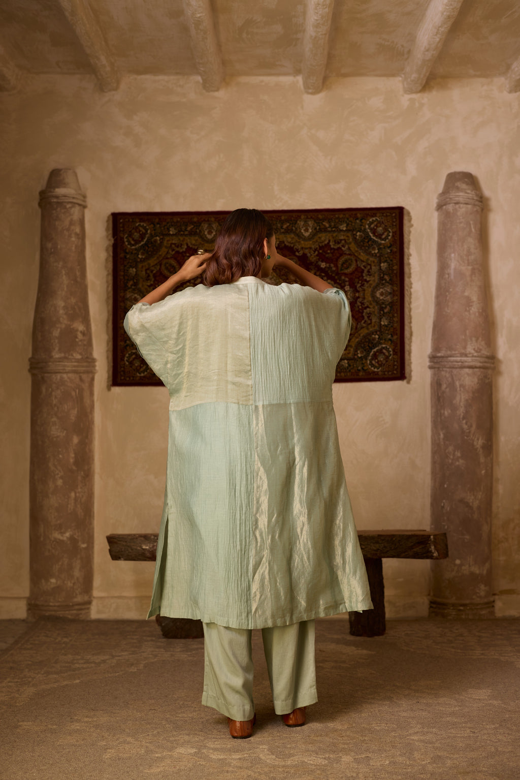 MUMTAJ KAFTAN SET POWDER BLUE