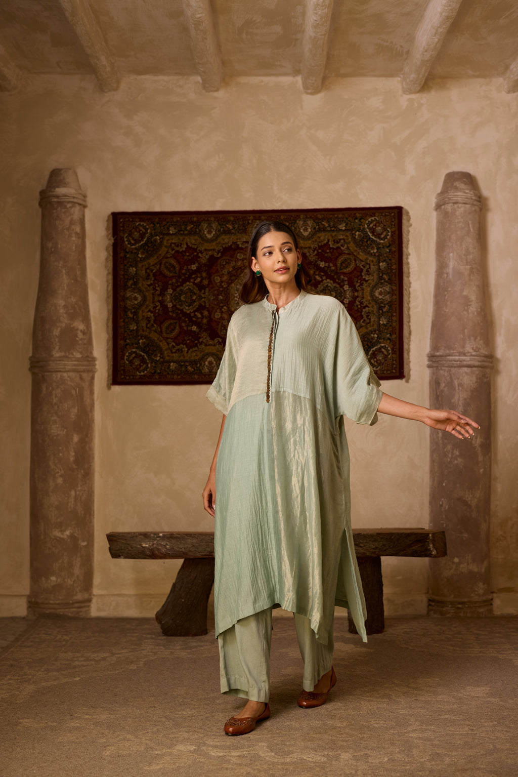 MUMTAJ KAFTAN SET POWDER BLUE