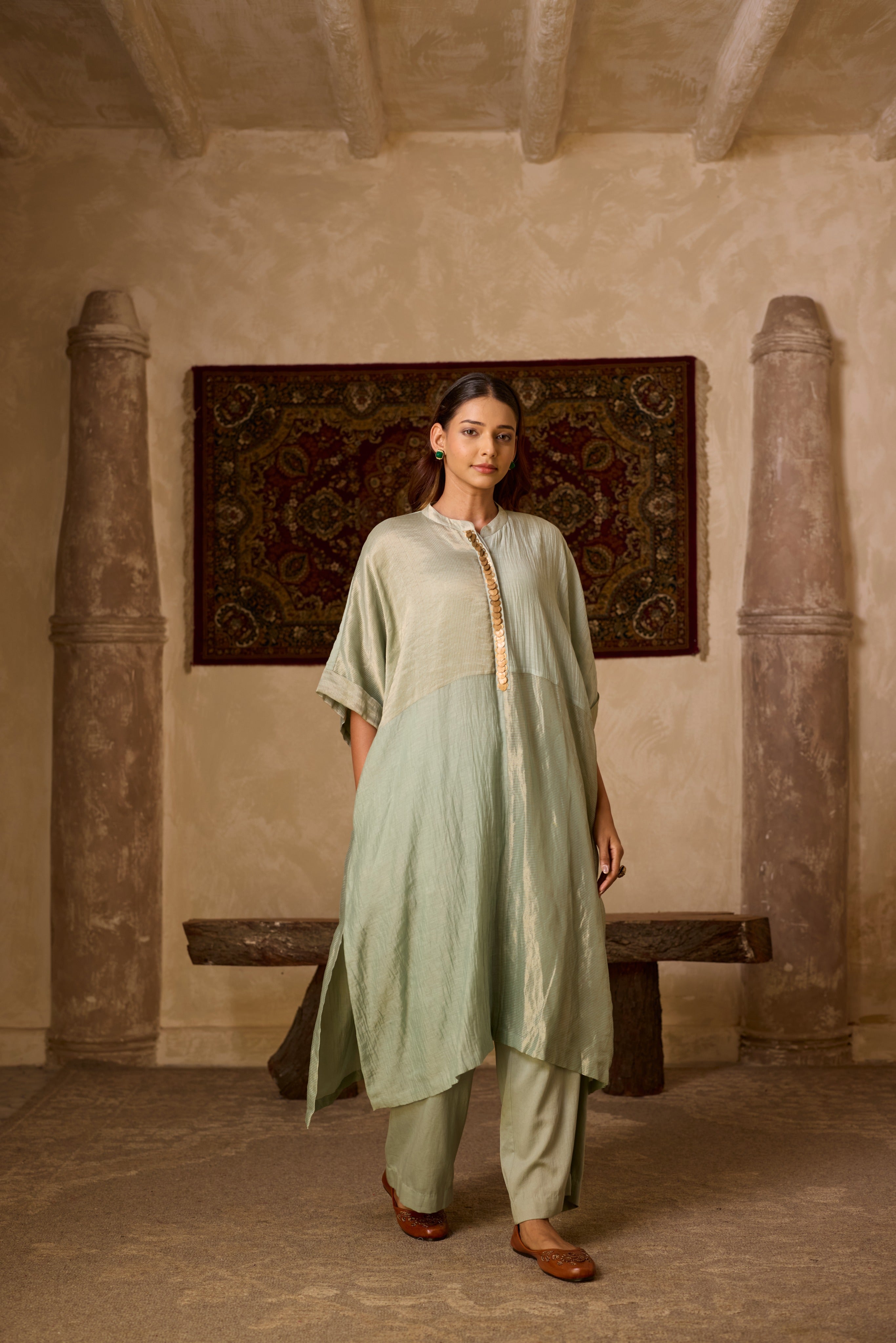 MUMTAJ KAFTAN SET POWDER BLUE