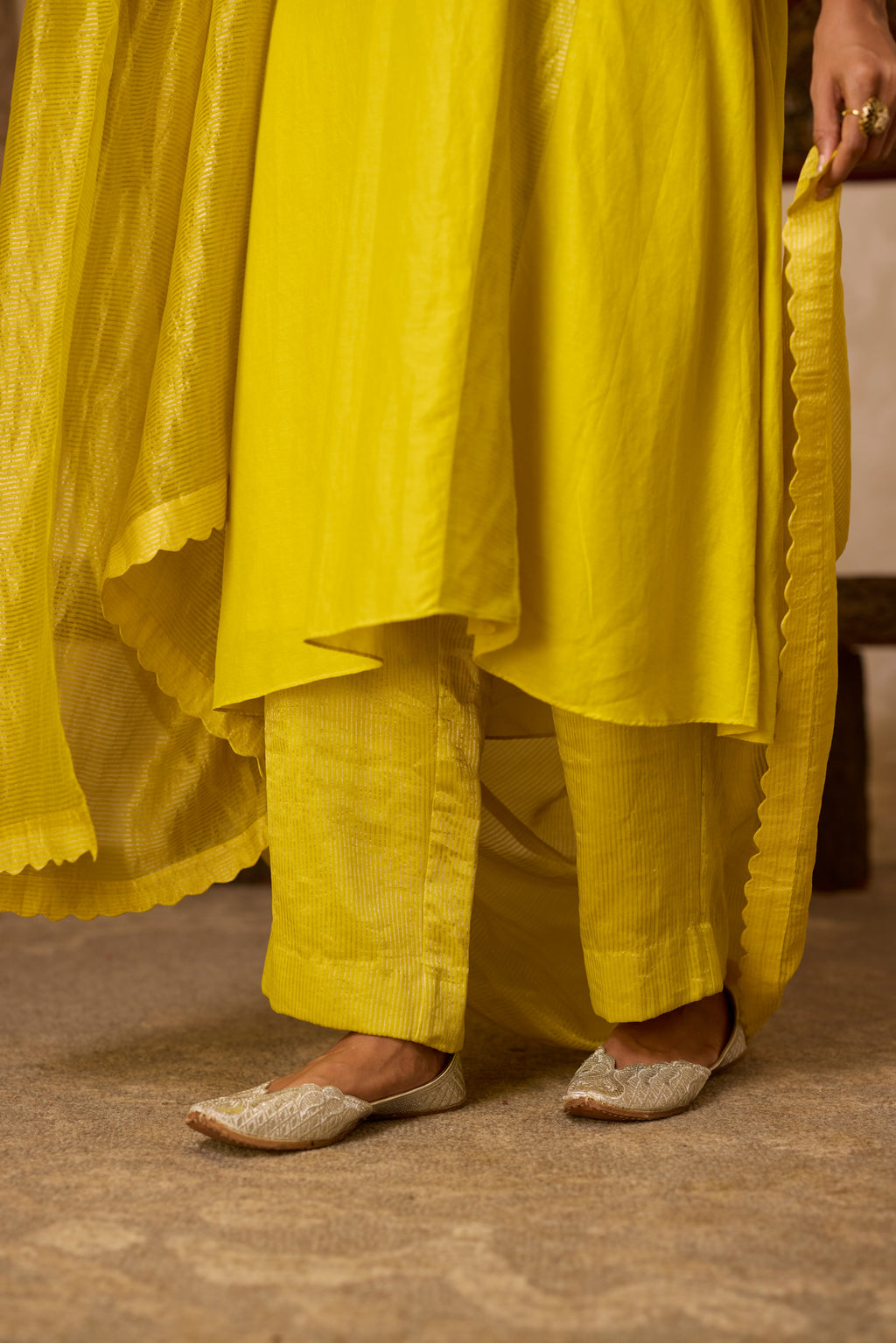 MEHER KURTA SET YELLOW  (SET OF THREE)