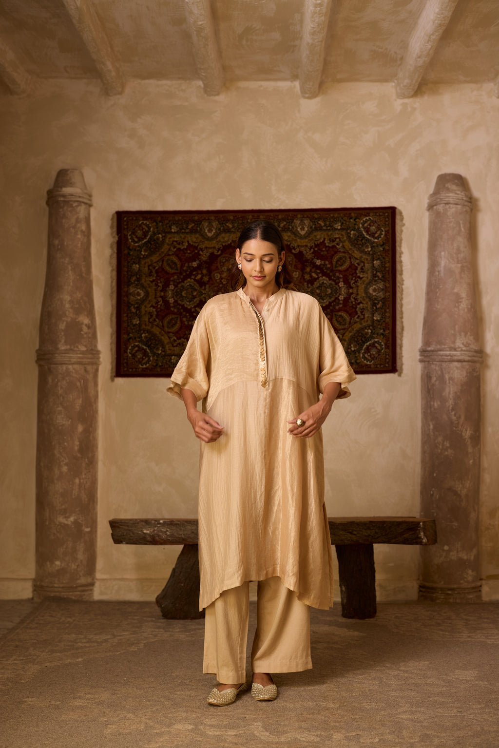 MUMTAJ KAFTAN SET BEIGE