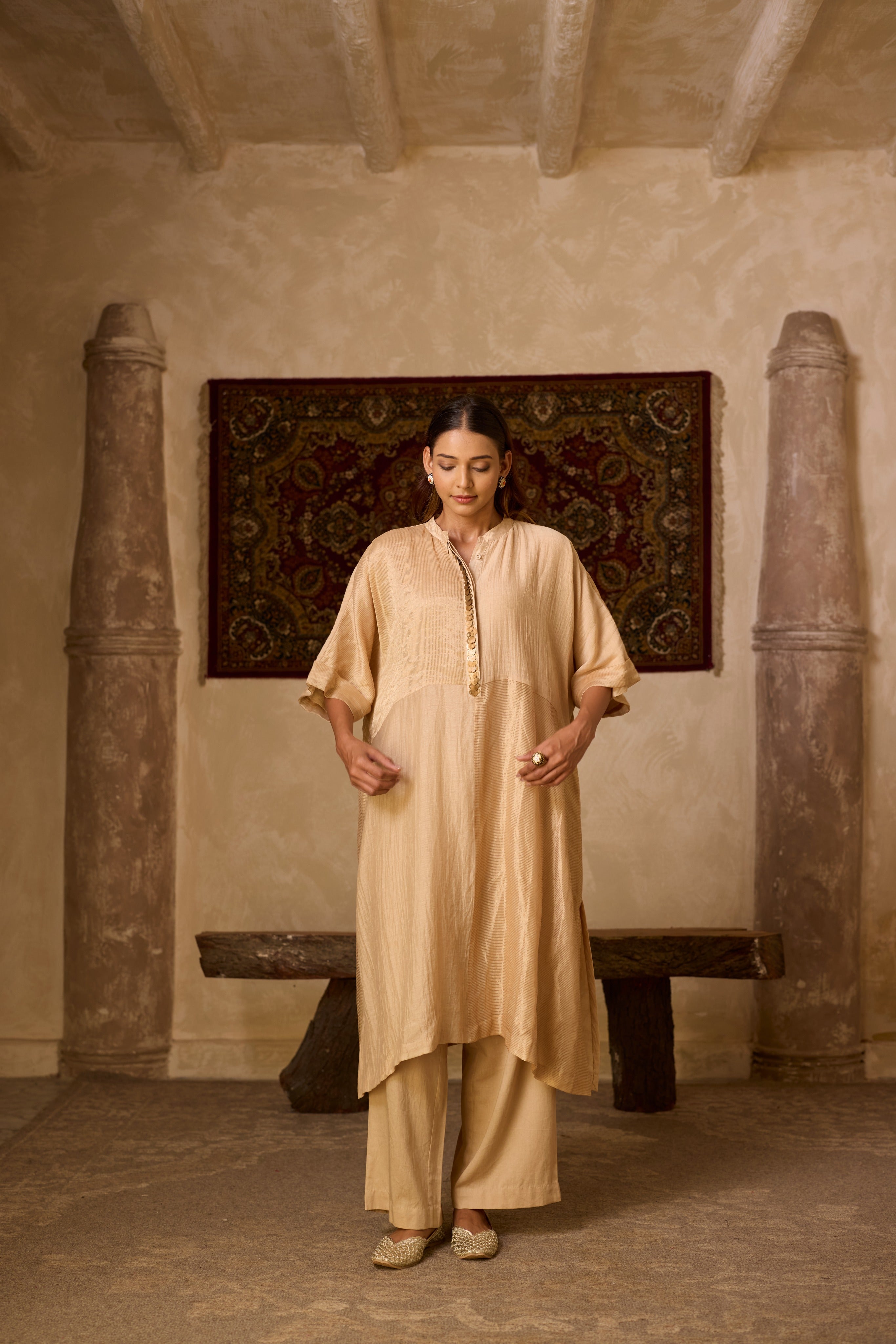 MUMTAJ KAFTAN SET BEIGE