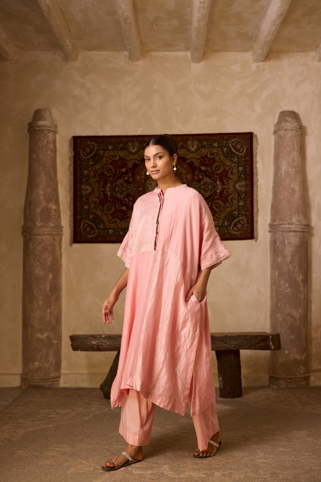 MUMTAJ KAFTAN SET PINK