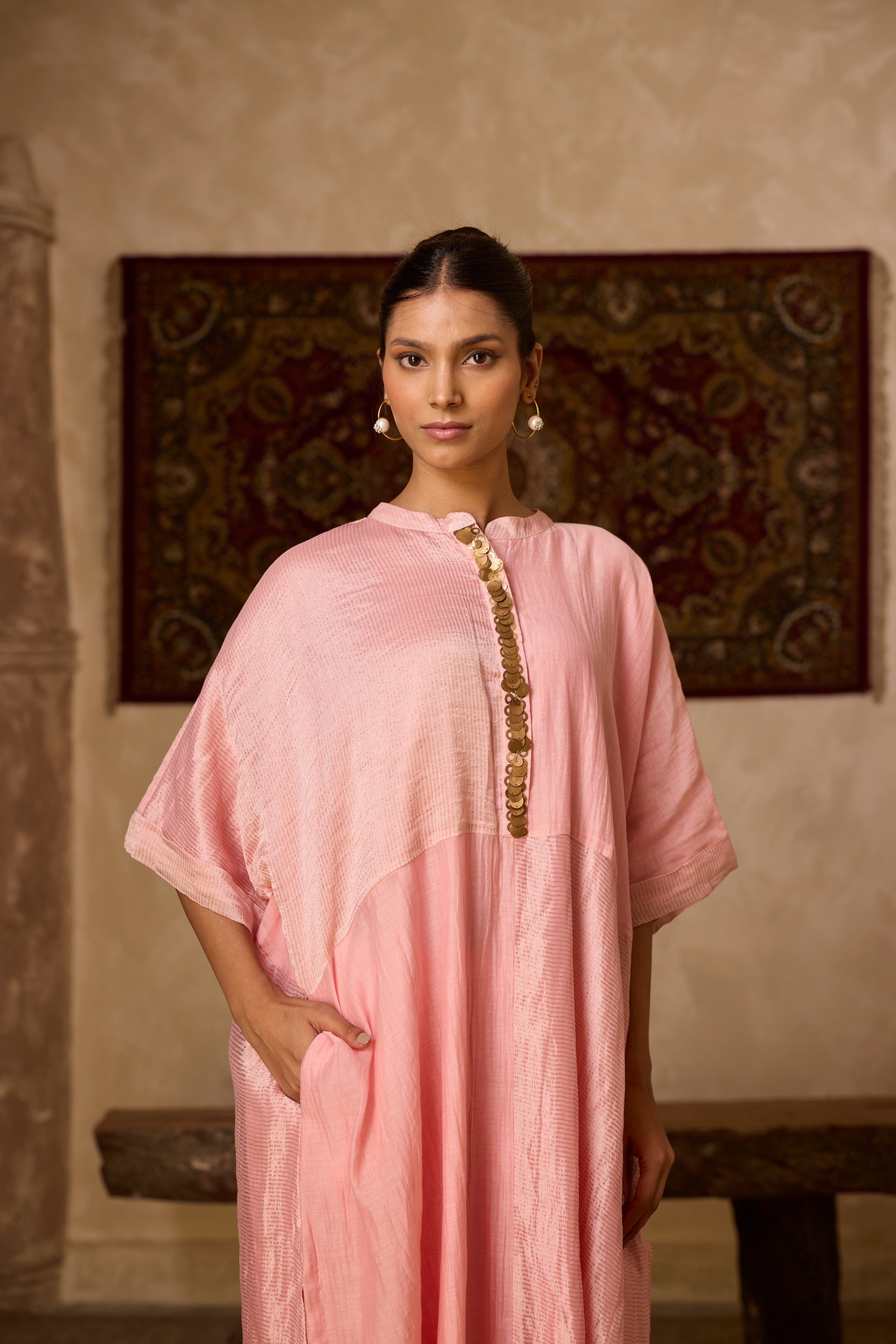 MUMTAJ KAFTAN SET PINK