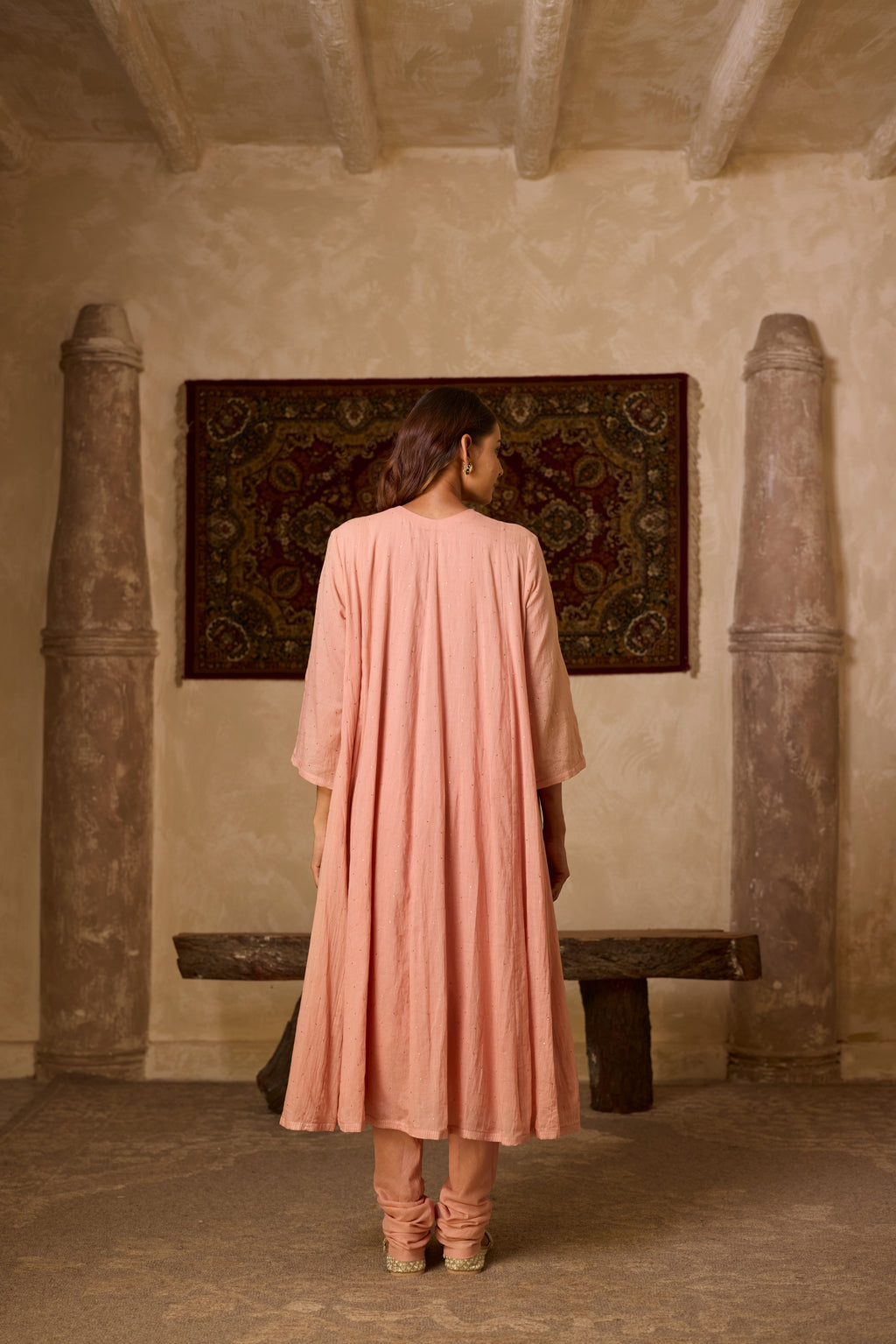 NOOR KALIDAR KURTA SET ROSE (SET OF THREE)