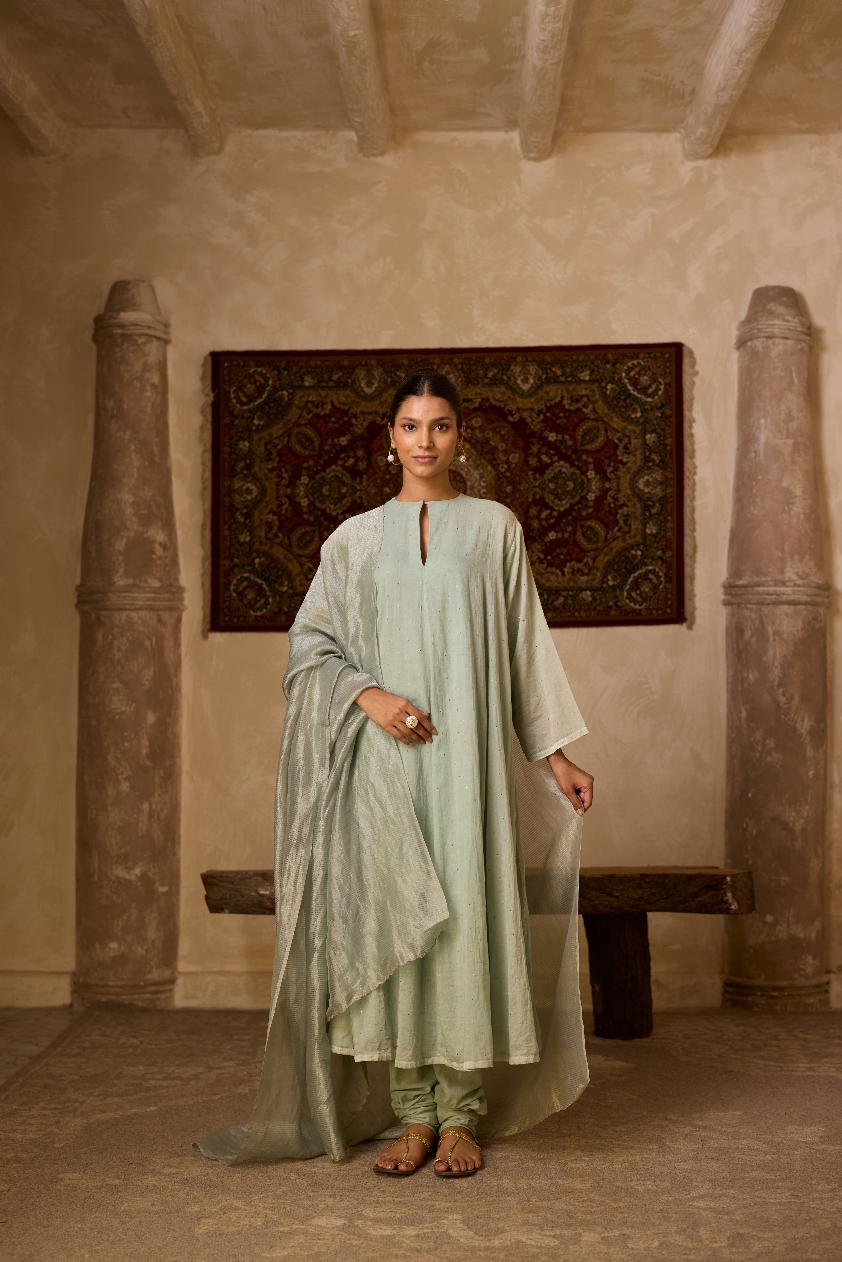 NOOR KALIDAR KURTA SET (SET OF THREE )