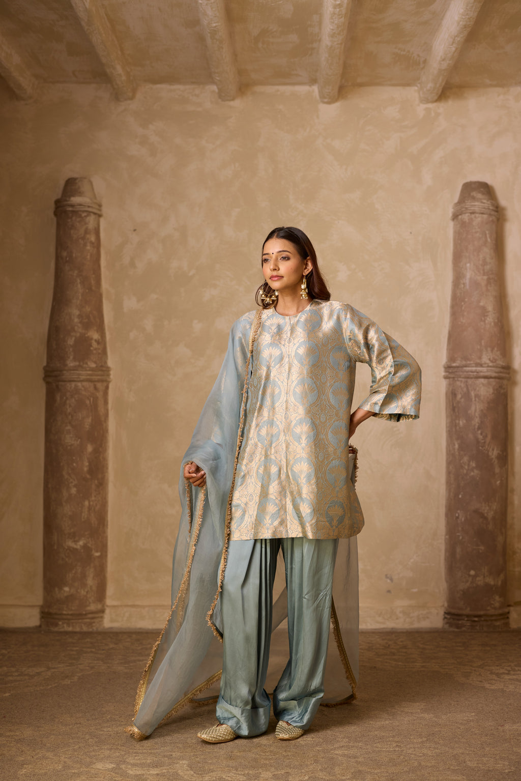 NAAZ FARSHI SET POWDER BLUE (SET OF THREE)