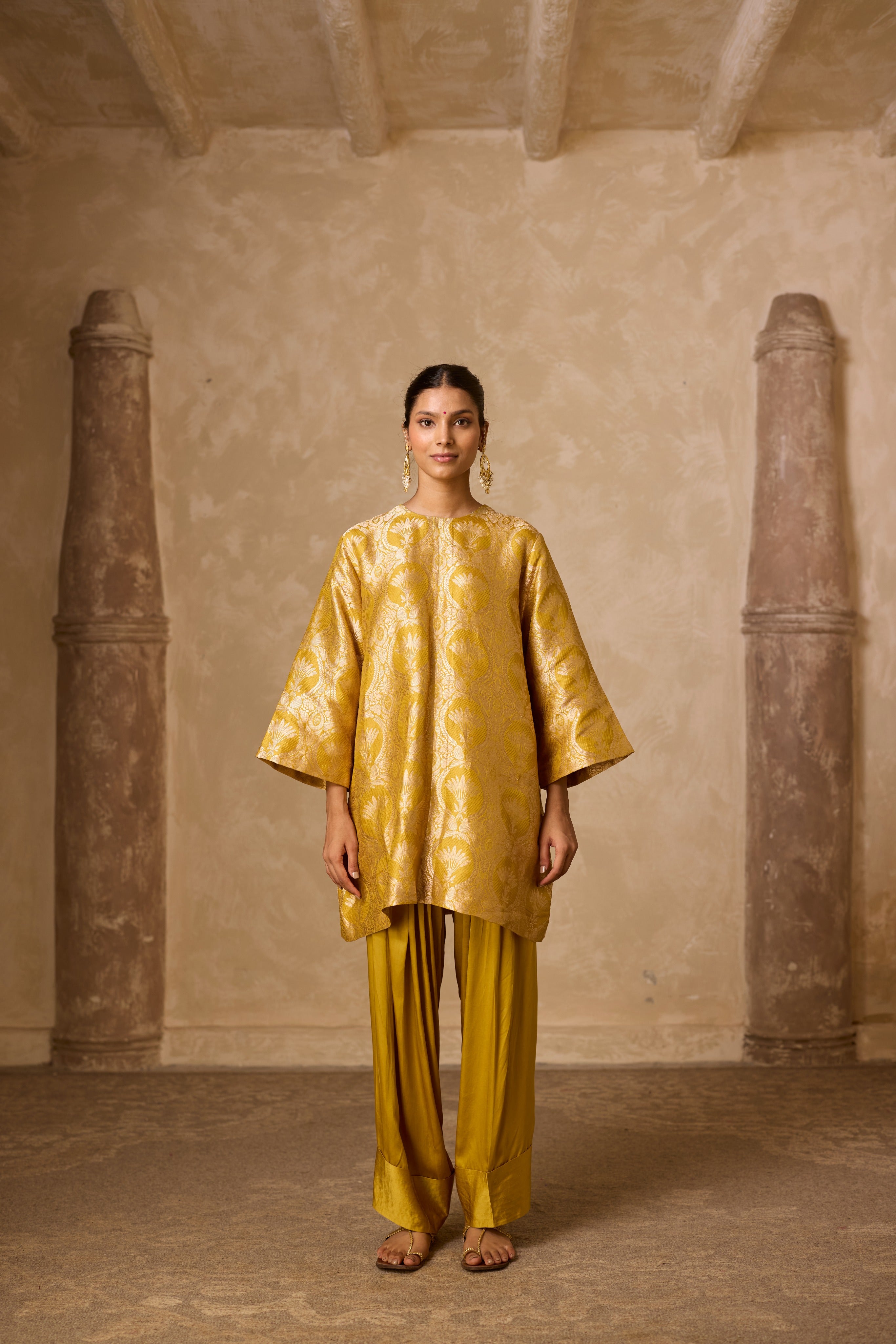 NAAZ FARSHI SET MUSTED YELLOW (SET OF THREE)