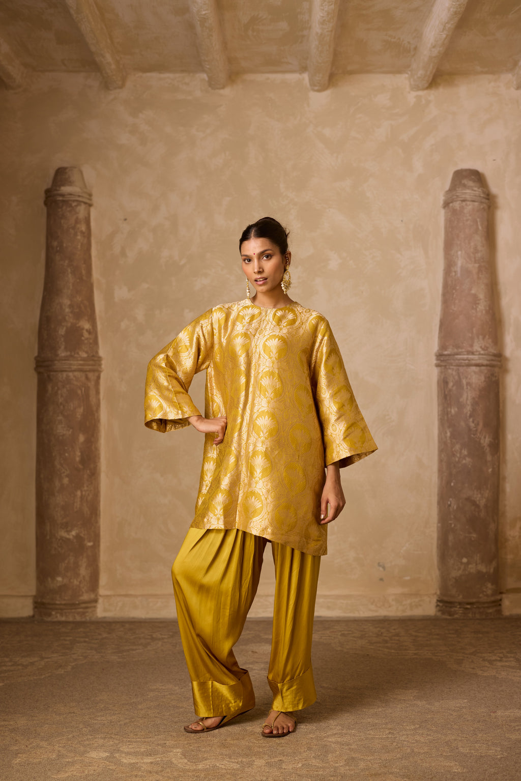 NAAZ FARSHI SET MUSTED YELLOW (SET OF THREE)