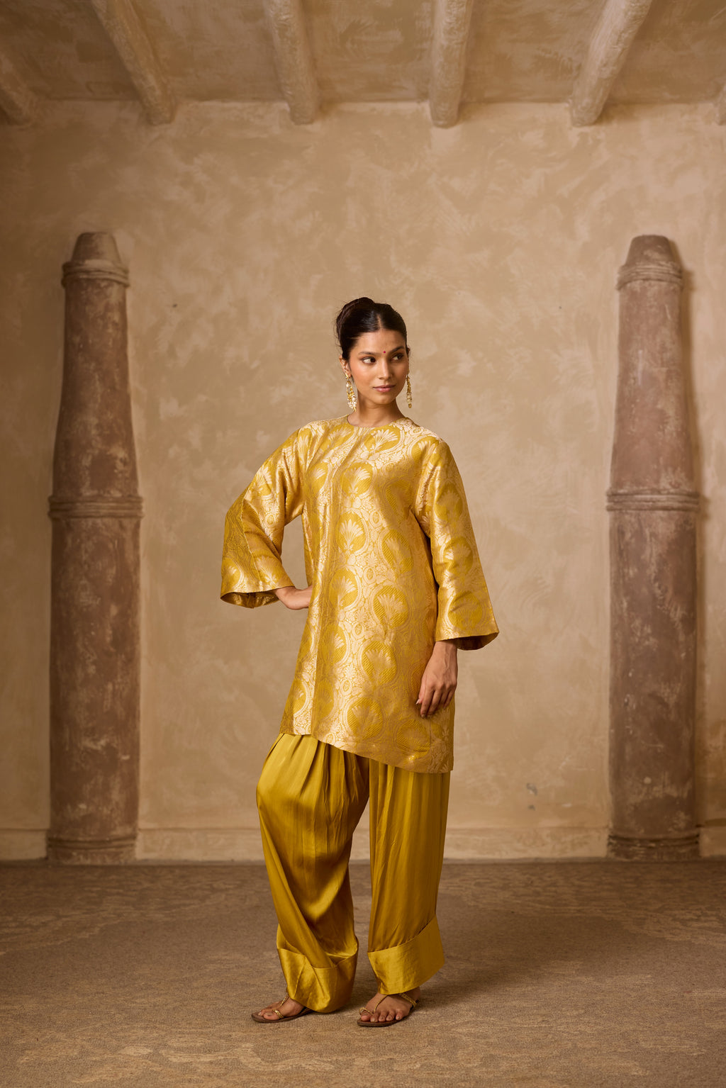 NAAZ FARSHI SET MUSTED YELLOW (SET OF THREE)