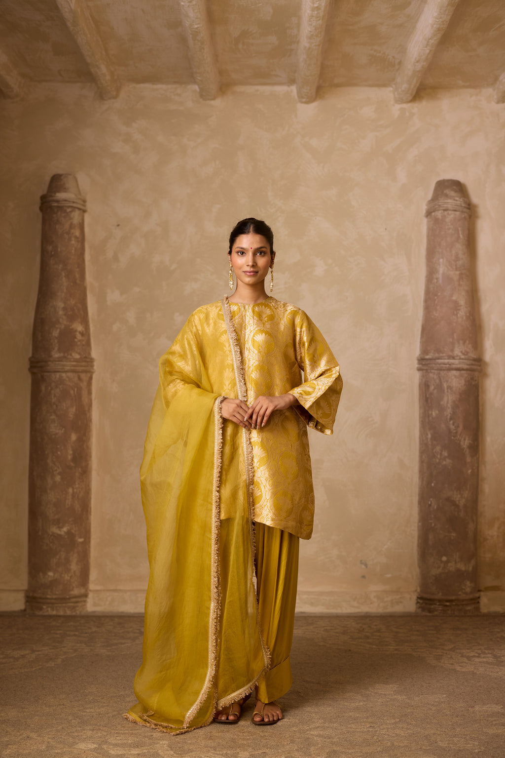 NAAZ FARSHI SET MUSTED YELLOW (SET OF THREE)
