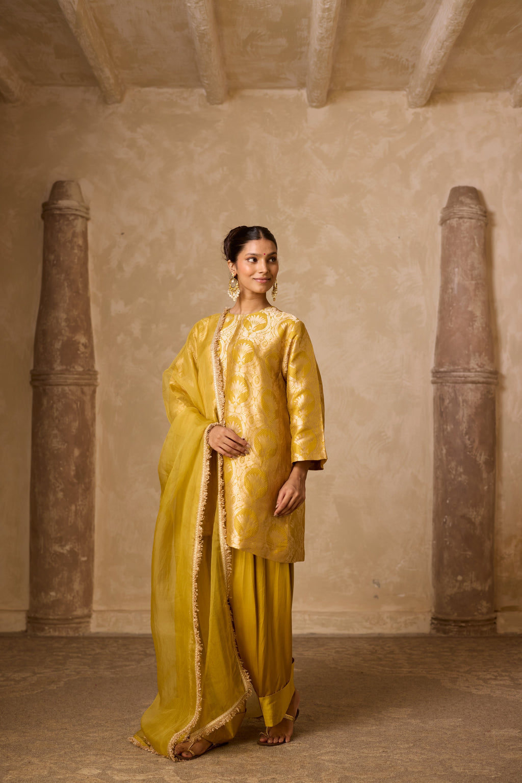 NAAZ FARSHI SET MUSTED YELLOW (SET OF THREE)