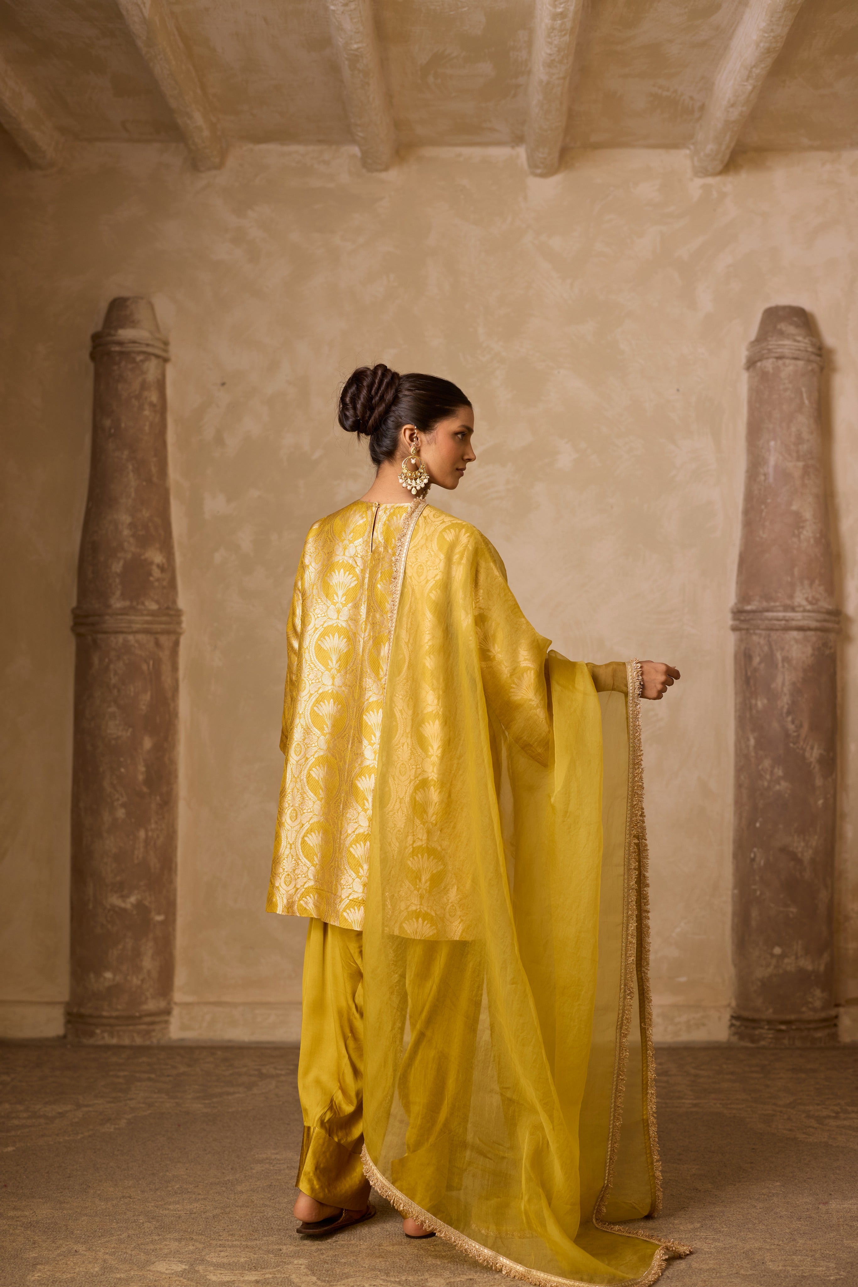 NAAZ FARSHI SET MUSTED YELLOW (SET OF THREE)