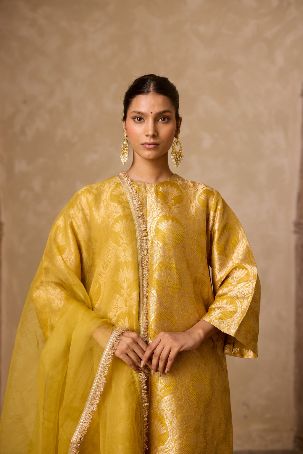 NAAZ FARSHI SET MUSTED YELLOW (SET OF THREE)