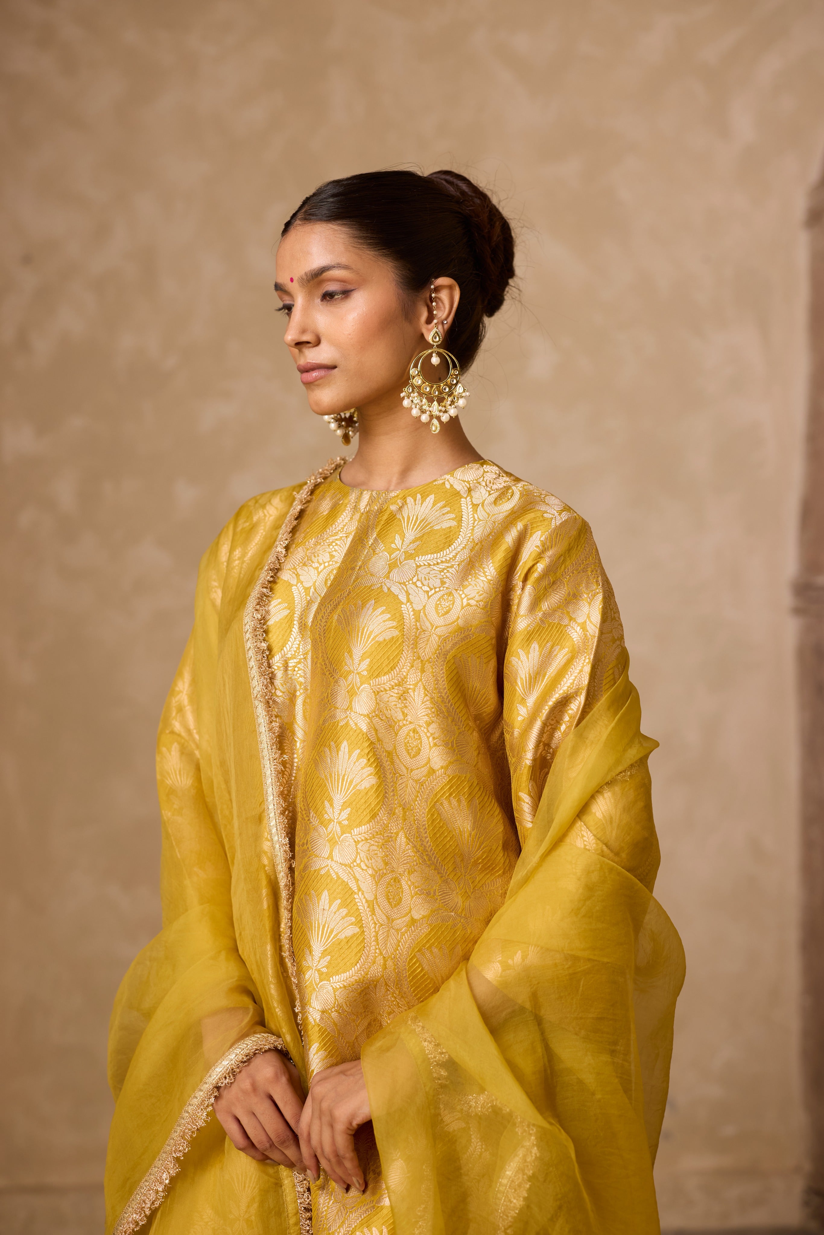 NAAZ FARSHI SET MUSTED YELLOW (SET OF THREE)