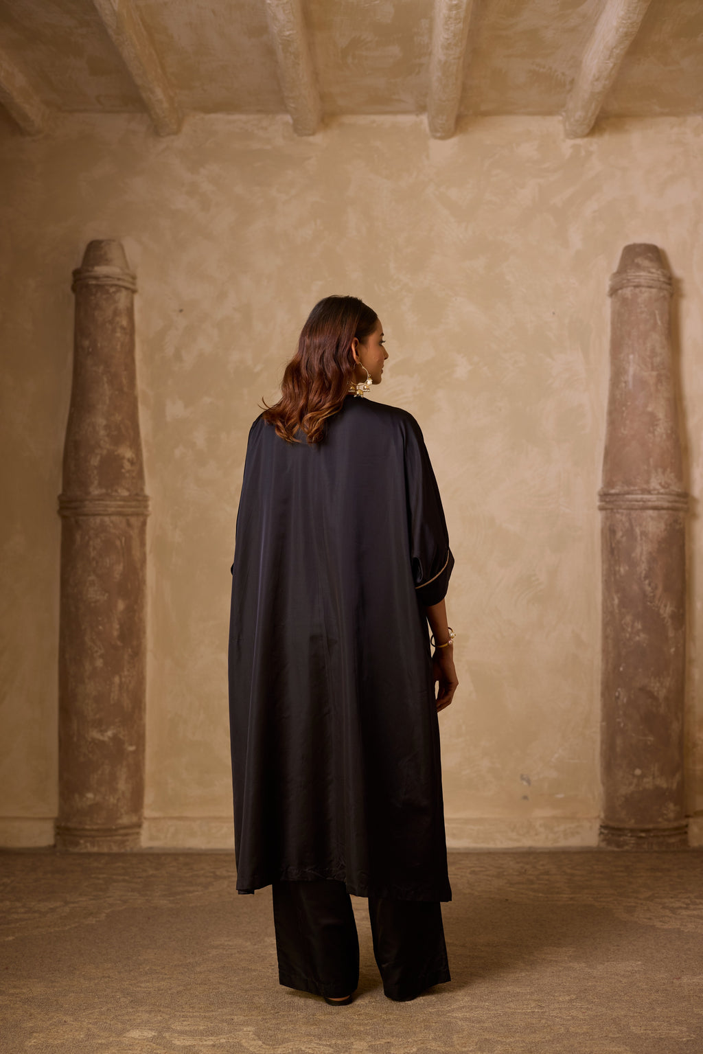 PHOOL KAFTAN SET BLACK