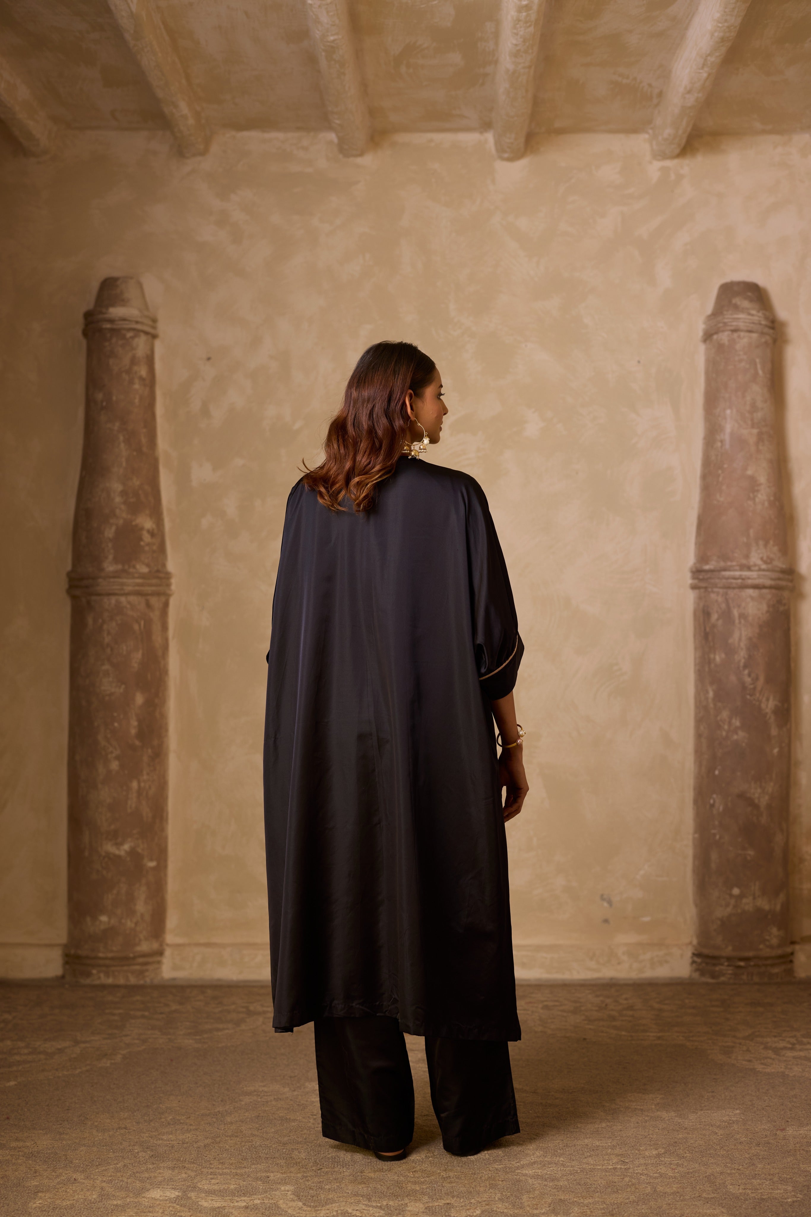 PHOOL KAFTAN SET BLACK