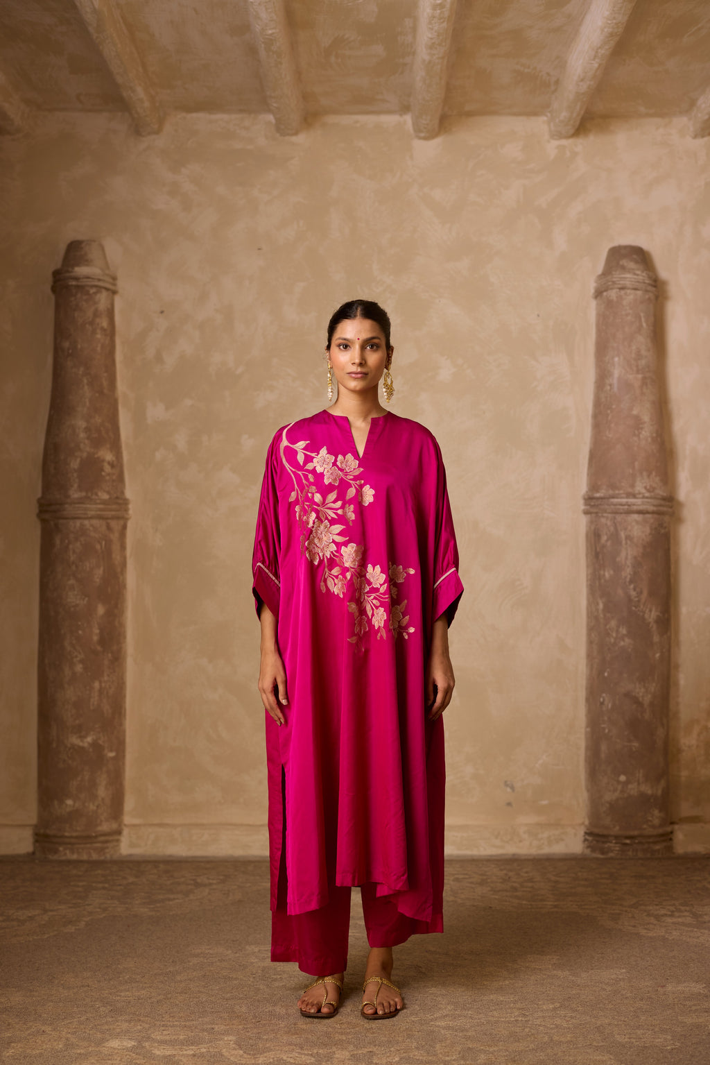 PHOOL KAFTAN SET PINK