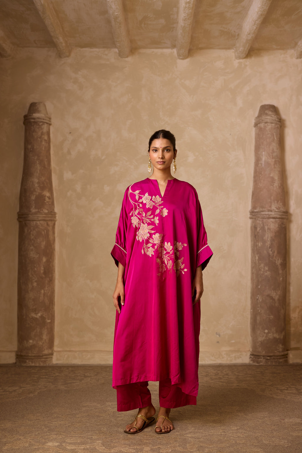 PHOOL KAFTAN SET PINK
