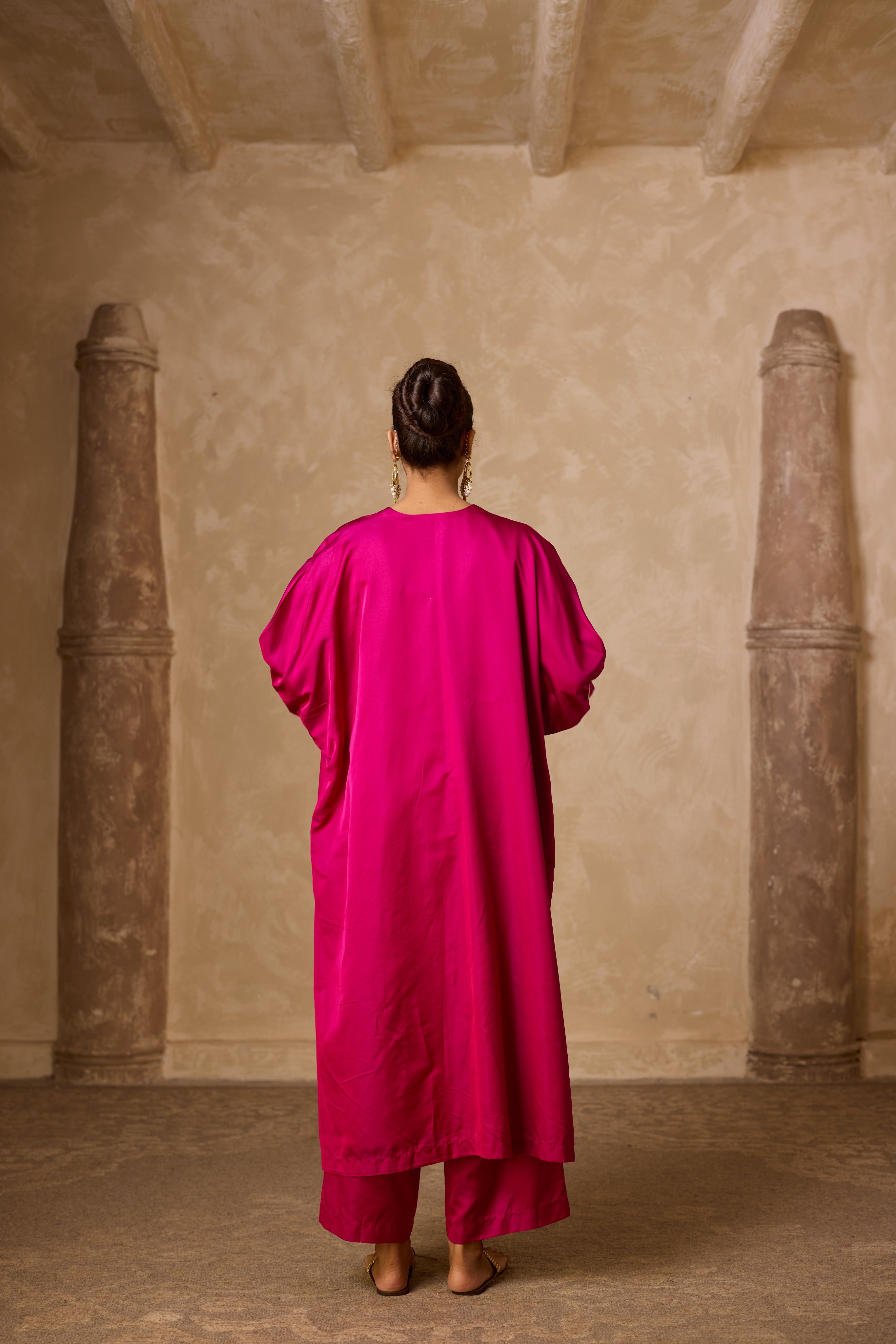 PHOOL KAFTAN SET PINK