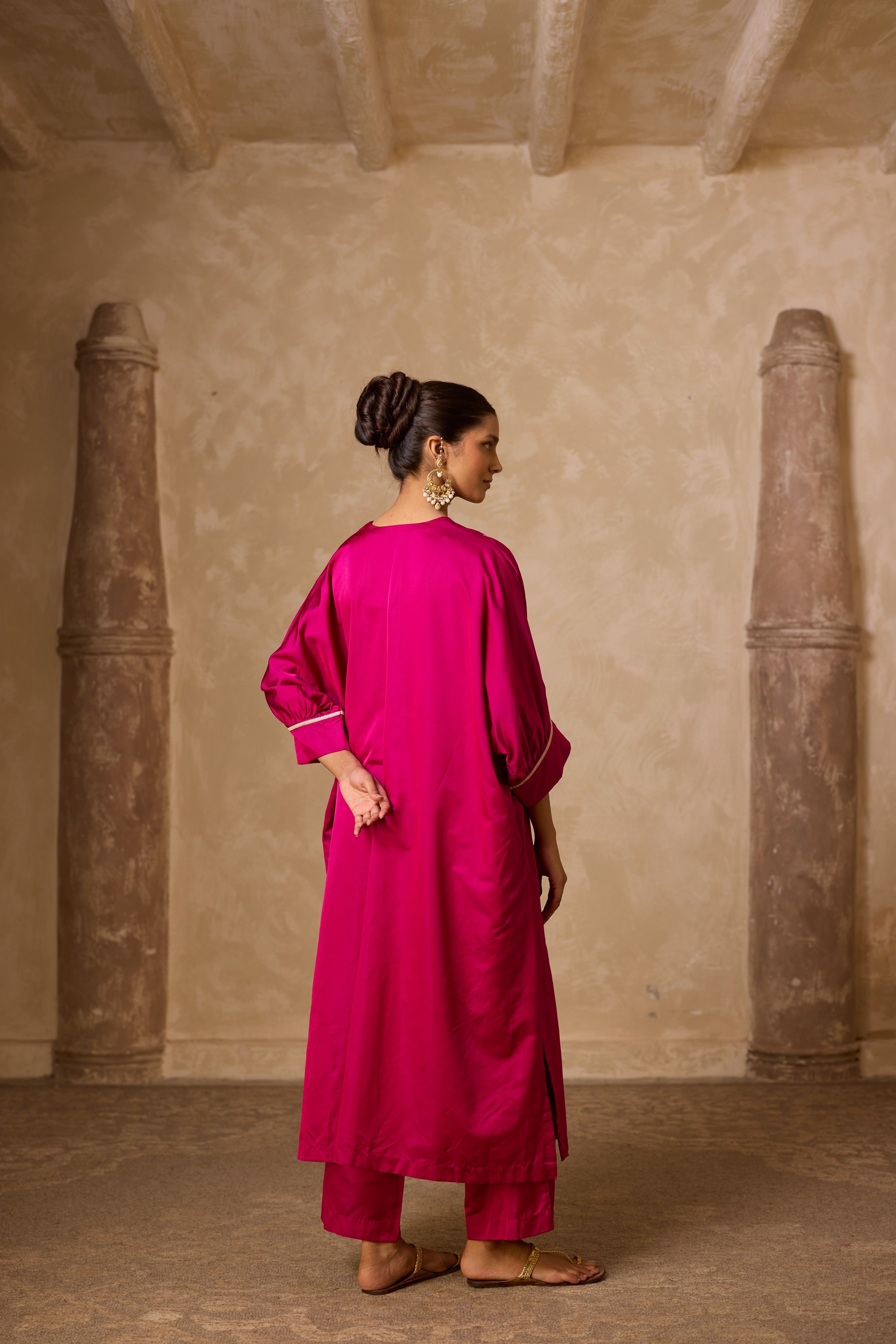 PHOOL KAFTAN SET PINK