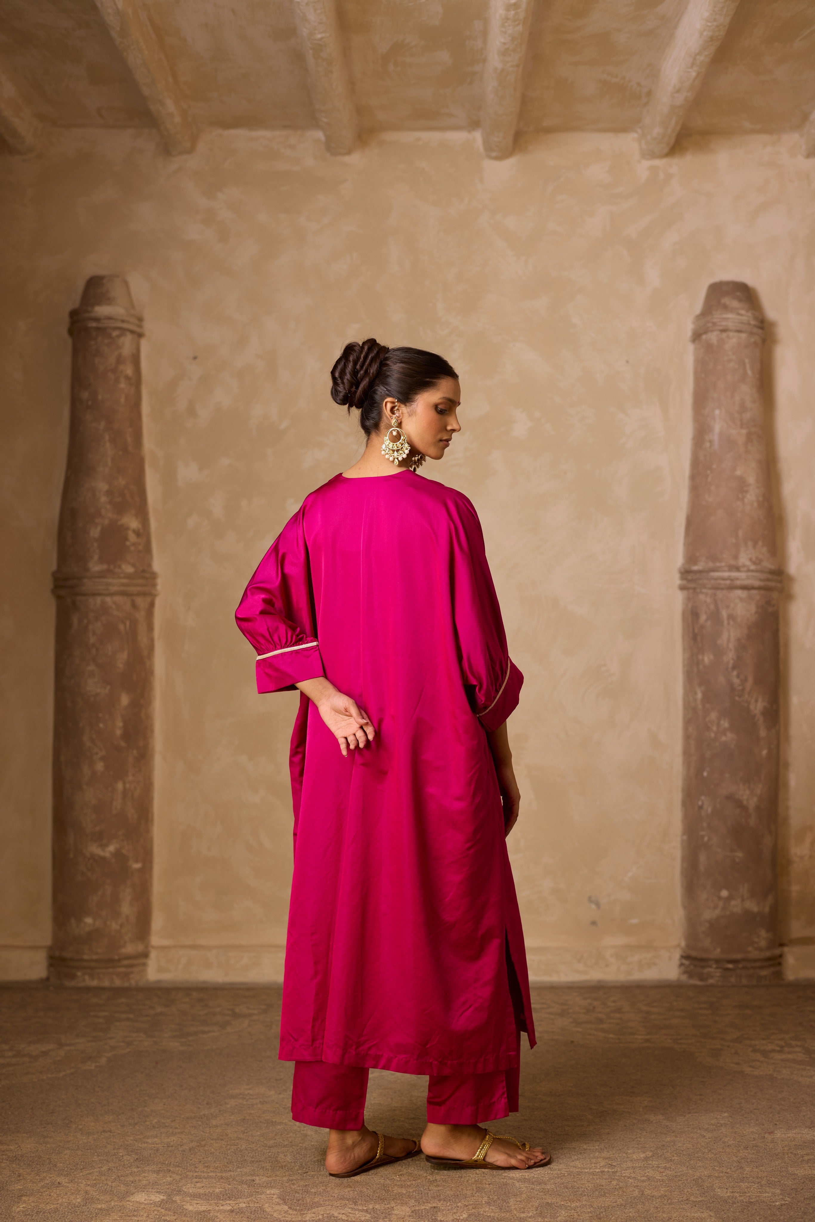 PHOOL KAFTAN SET PINK