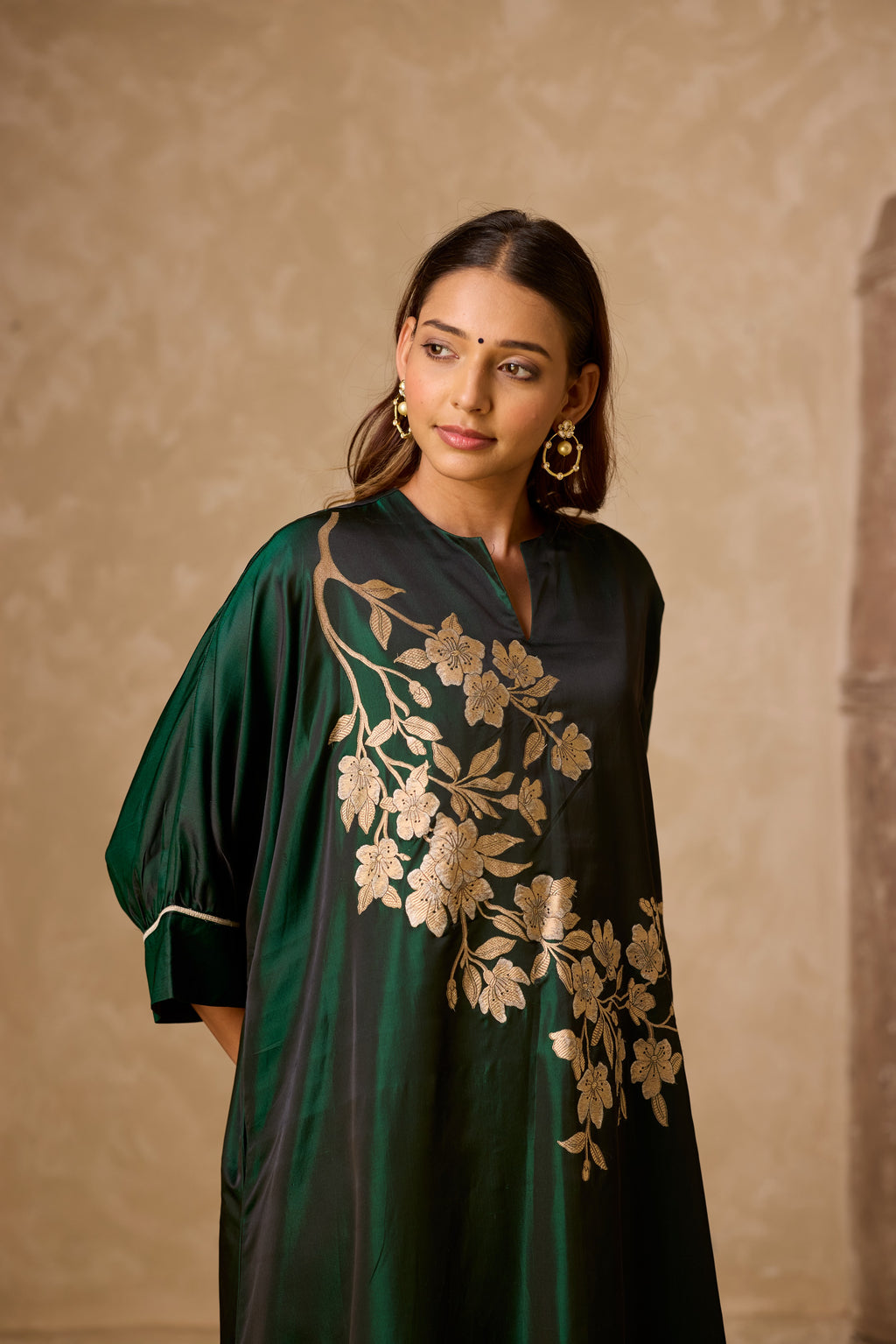 PHOOL KAFTAN SET GREEN