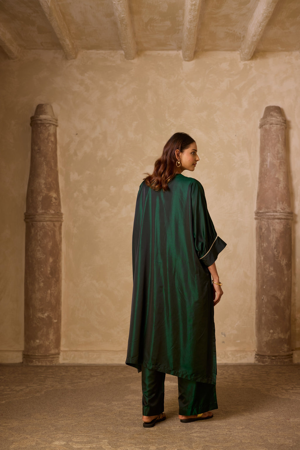 PHOOL KAFTAN SET GREEN