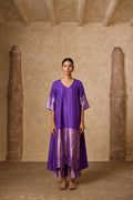 ADA SILK KURTA SET PURPLE