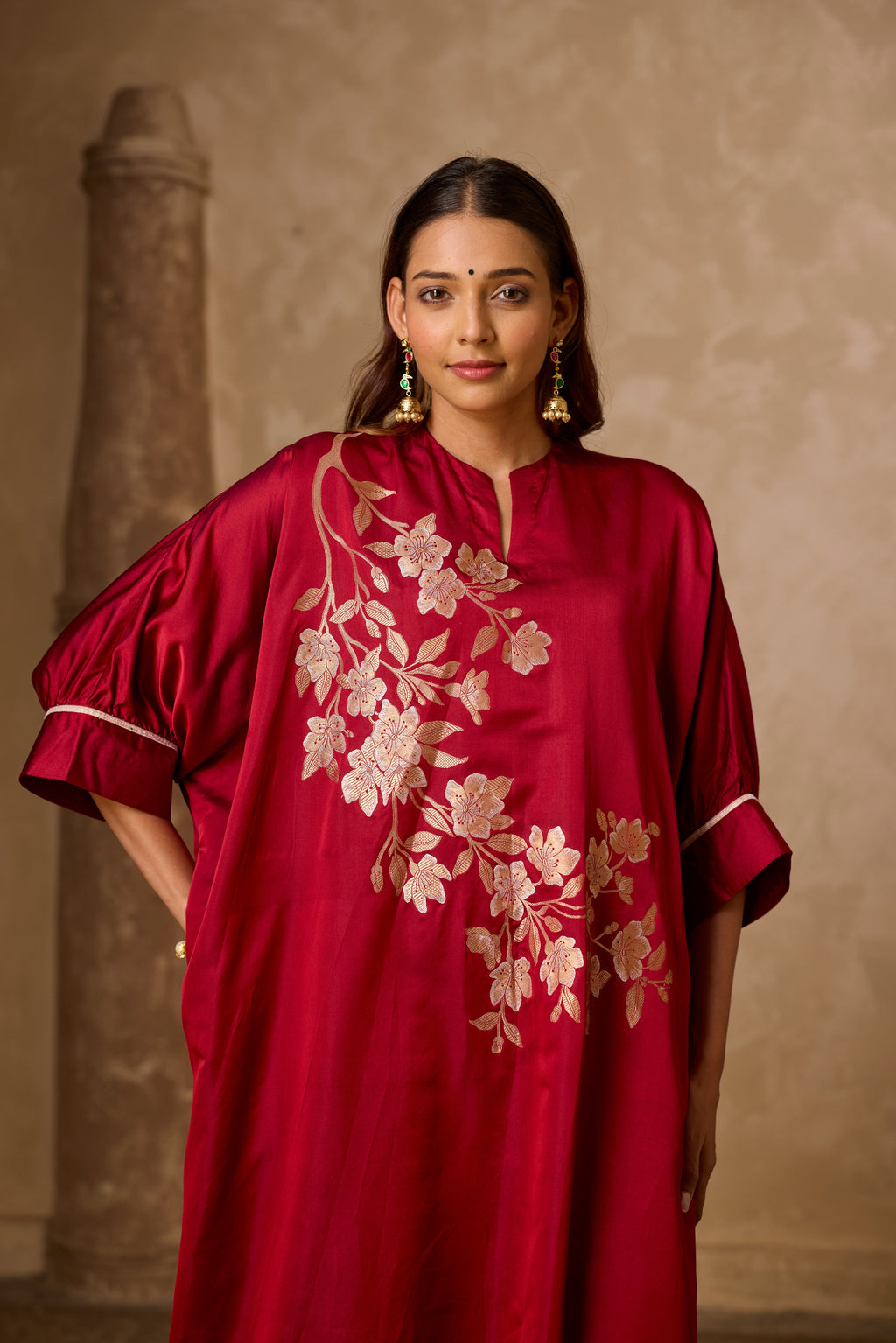 PHOOL KAFTAN SET RED