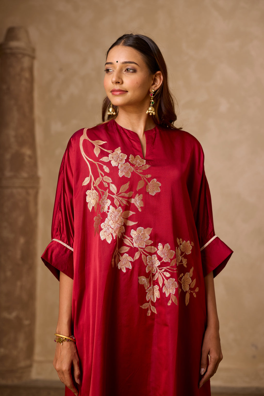PHOOL KAFTAN SET RED