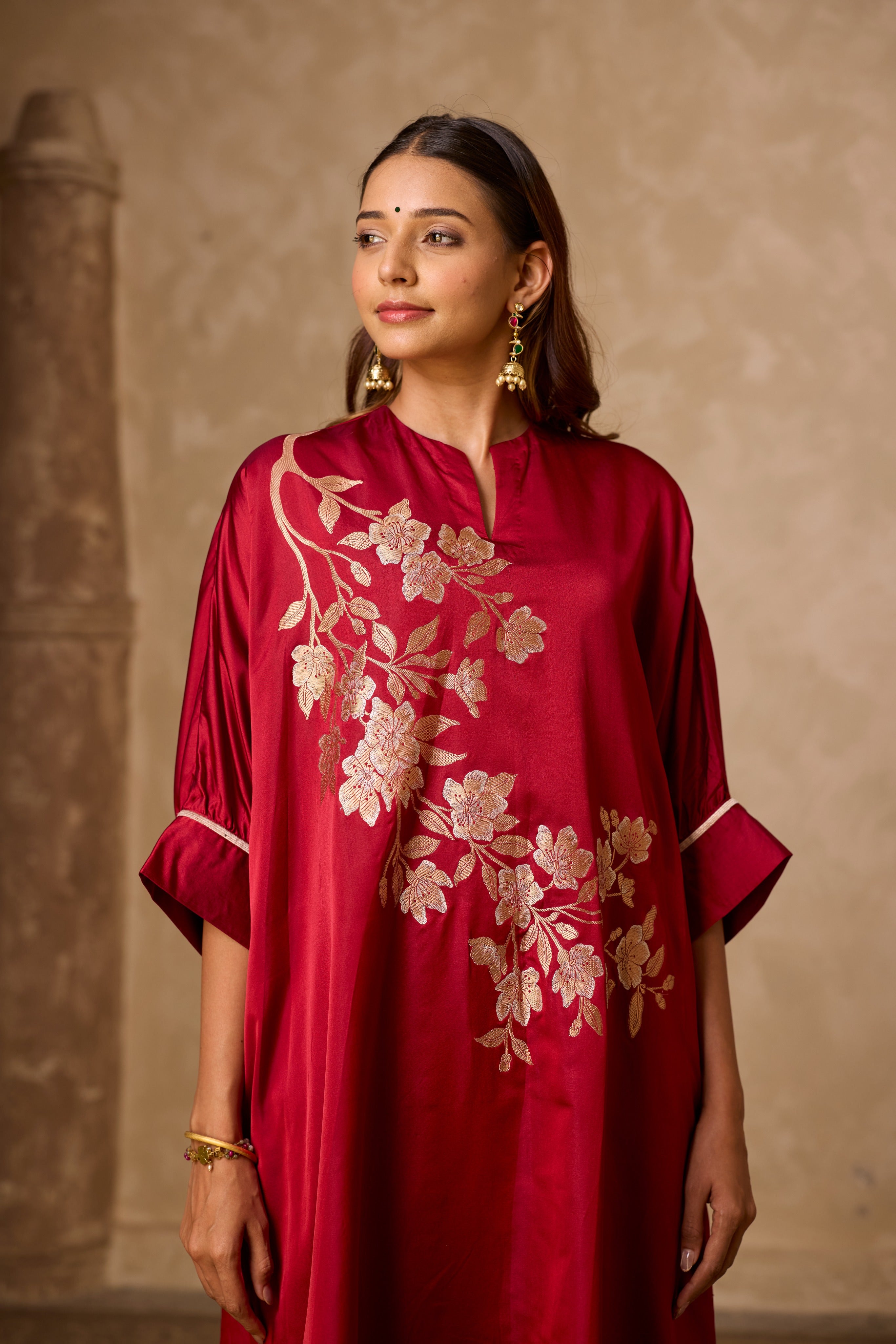 PHOOL KAFTAN SET RED