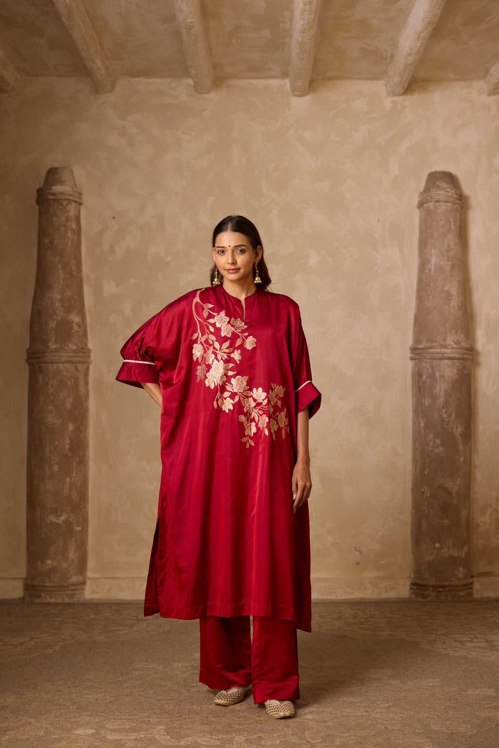 PHOOL KAFTAN SET RED
