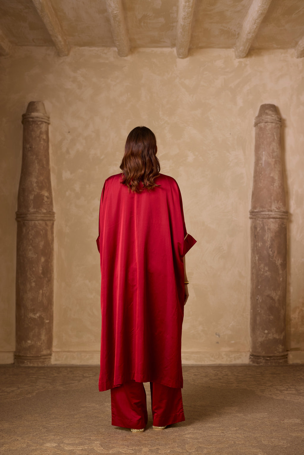 PHOOL KAFTAN SET RED