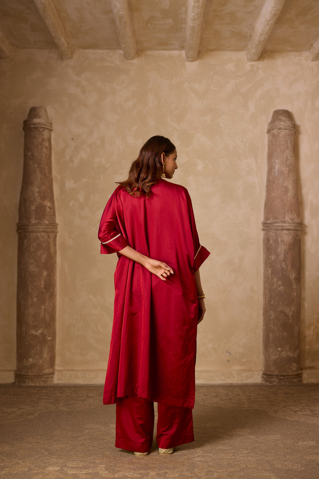 PHOOL KAFTAN SET RED
